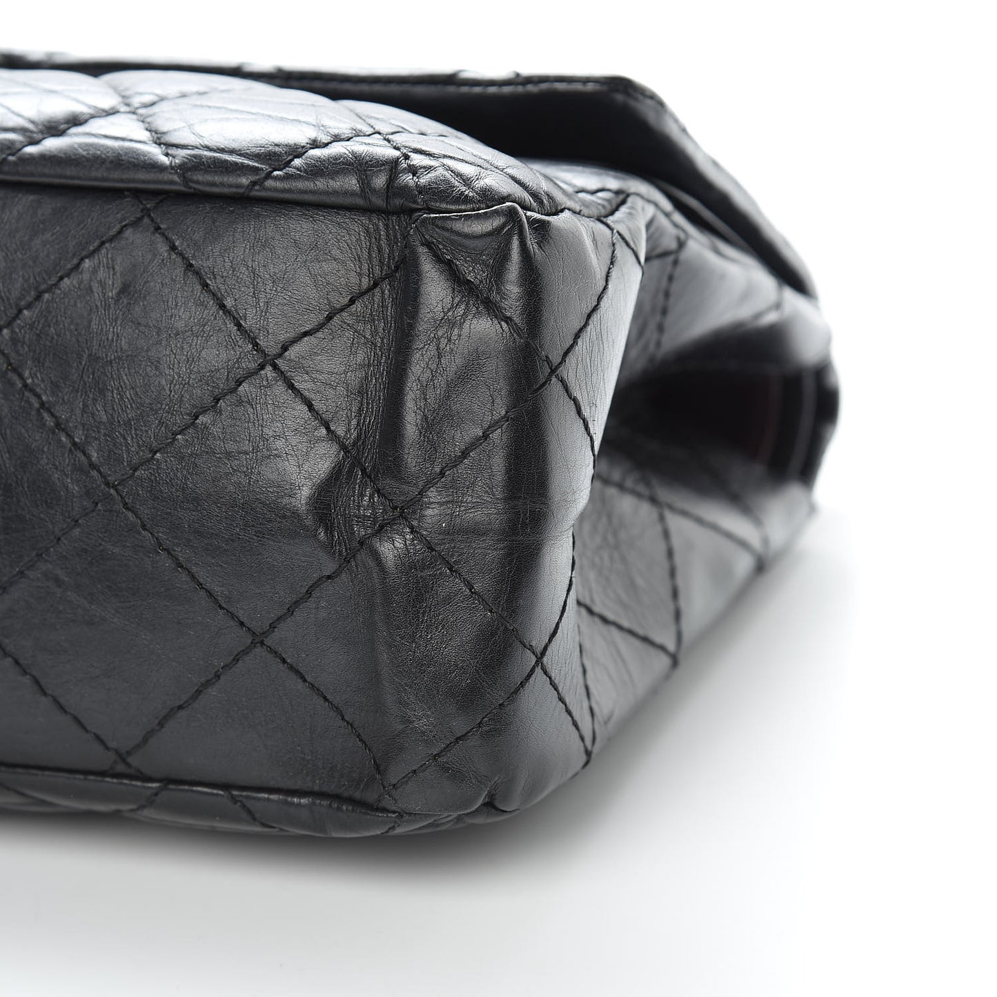 Aged Calfskin Quilted 2.55 Reissue 227 Flap Black