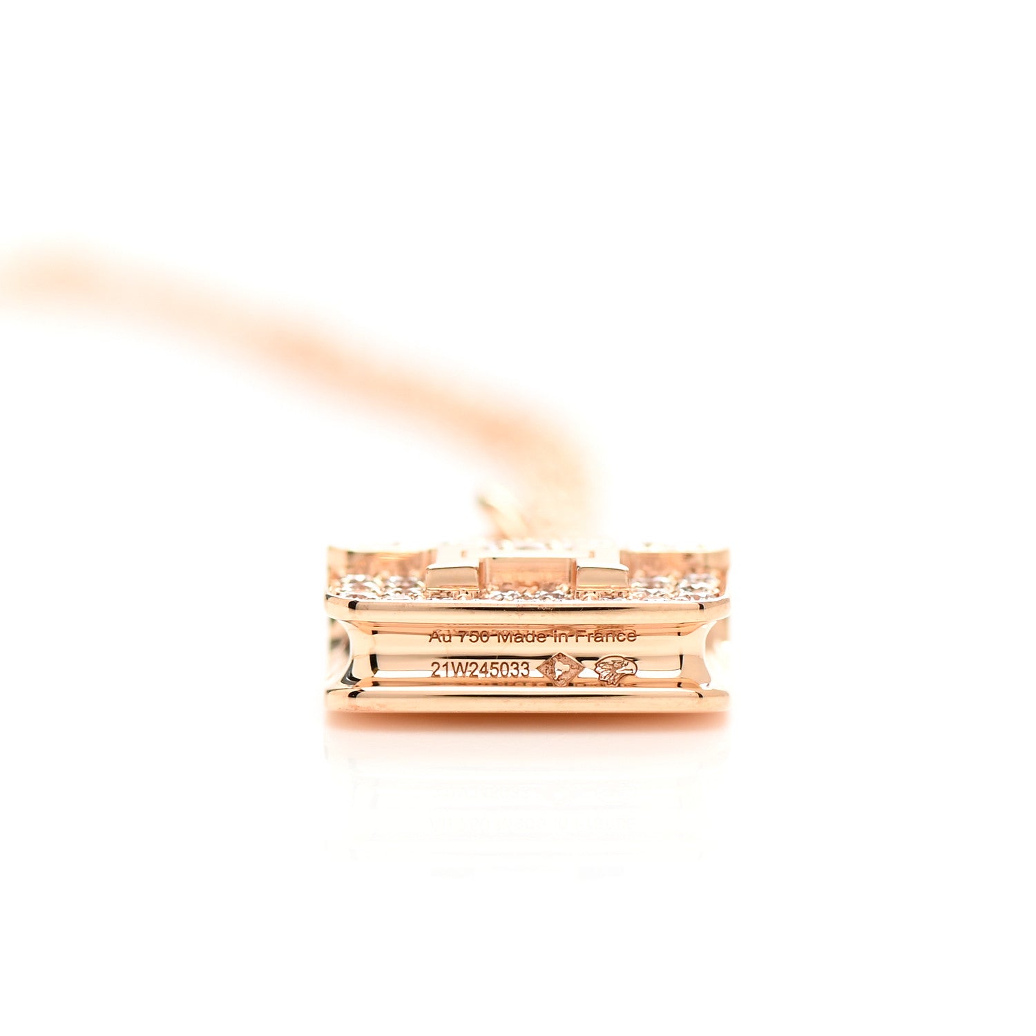Hermes 18K Rose Gold Diamond Constance Amulettes Pendant Necklace 4 of 6