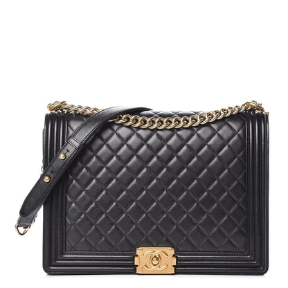 Chanel Lambskin Quilted Large Boy Flap Black 1 of 11