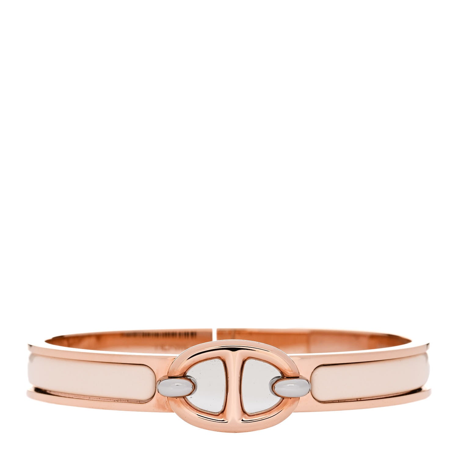 Hermes Enamel Mini Farandole Clic Chaine d'Ancre Bracelet PM Creme 1 of 5