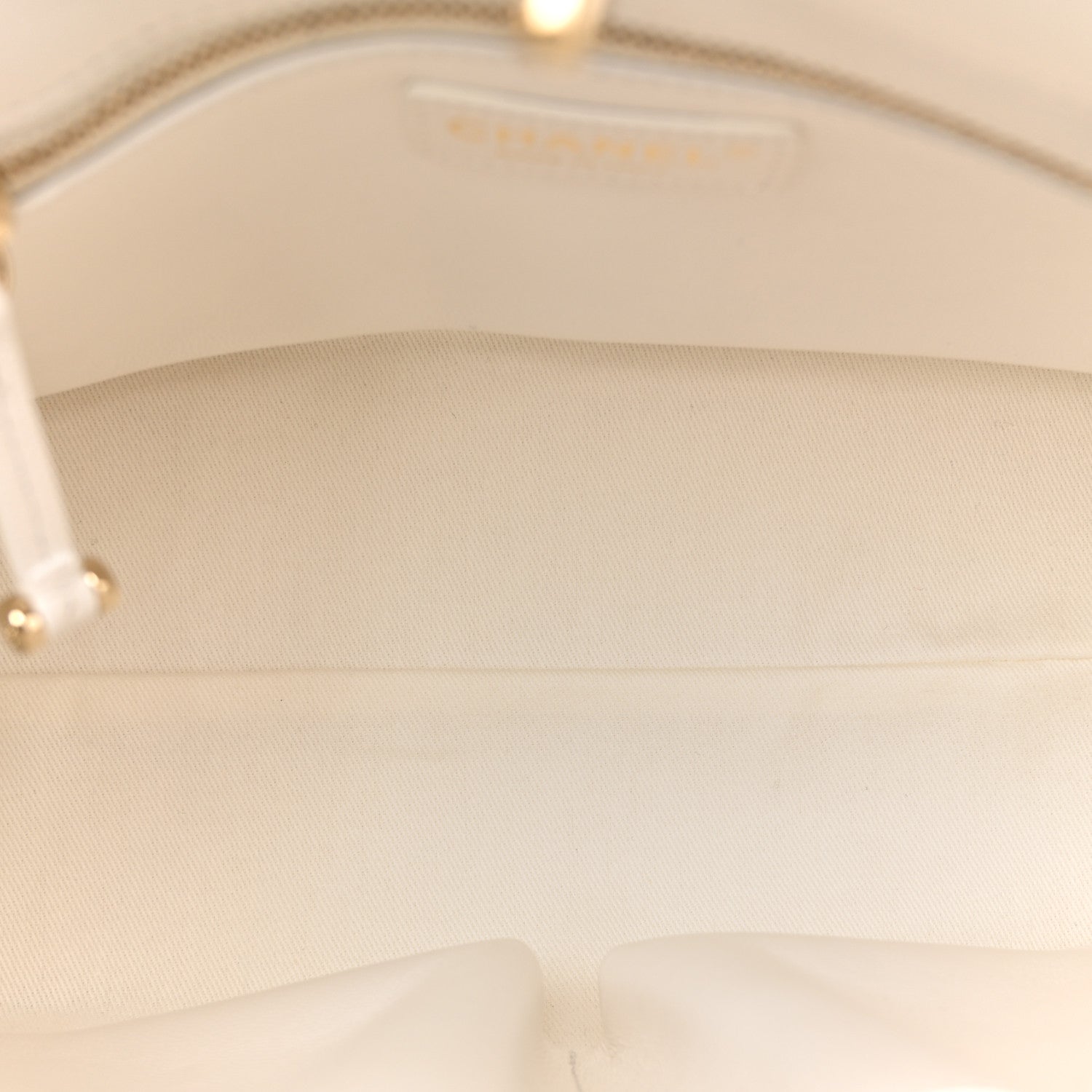 Chanel Caviar Quilted Small Shopping Tote White 5 of 13