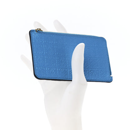 Loewe Calfskin Embossed Repeat Coin Card Holder Cyan 2 of 12