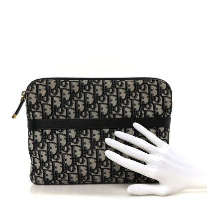 Christian Dior Oblique Pouch Clutch Blue 2 of 9