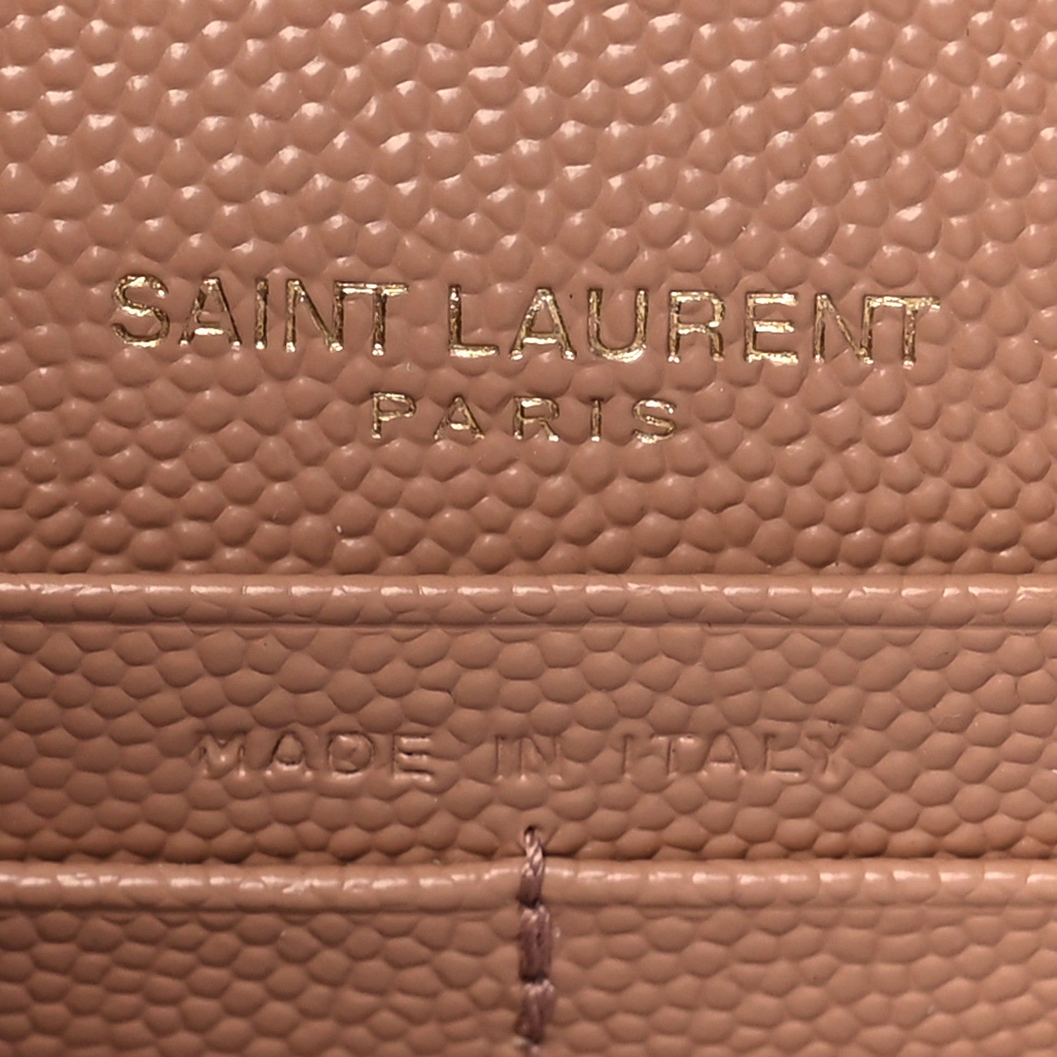 Saint Laurent Grain De Poudre Matelasse Chevron Cassandre Envelope Chain Wallet Vintage Peach 5 of 7