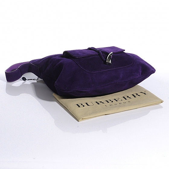 Burberry Suede Belsouk Horn Toggle Shoulder Bag Amethyst 4 of 13