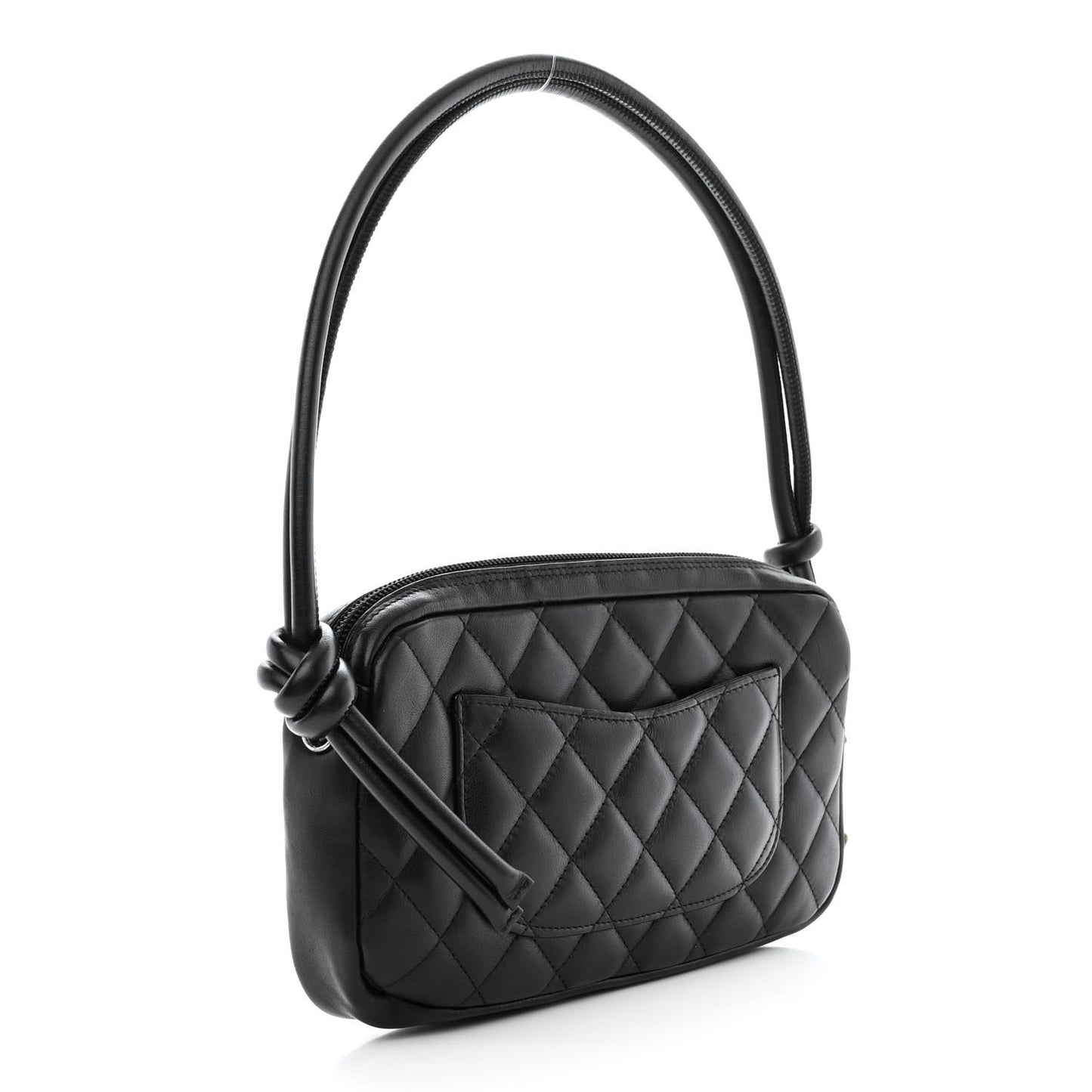 Calfskin Quilted Cambon Pochette Black White