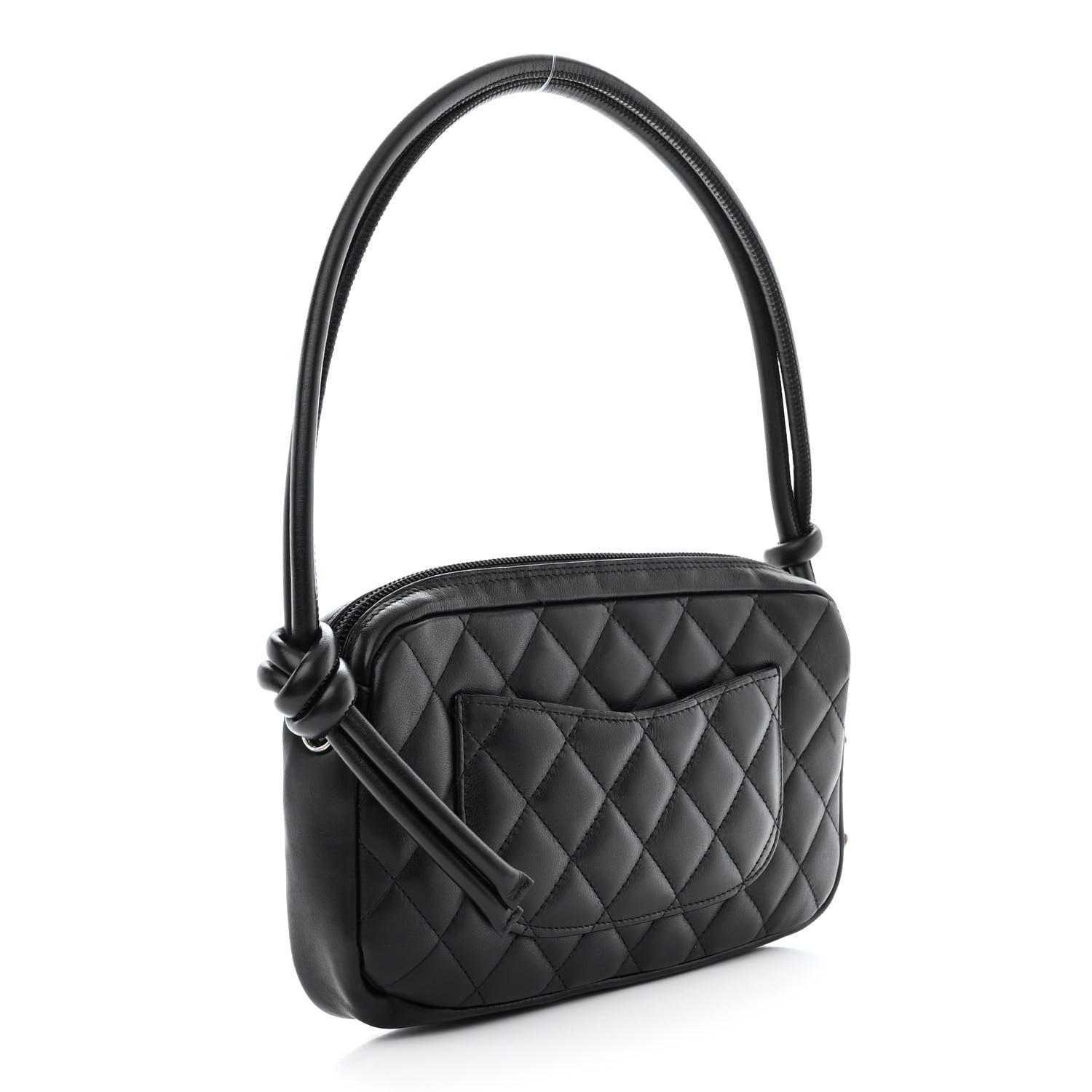Chanel Calfskin Quilted Cambon Pochette Black White 3 of 11