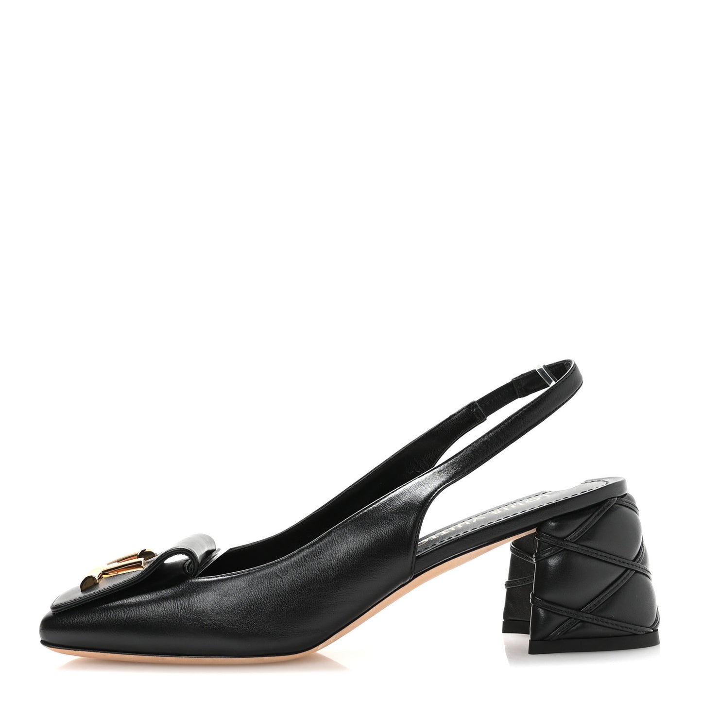 Lambskin Shake Slingback Pumps 39 Black