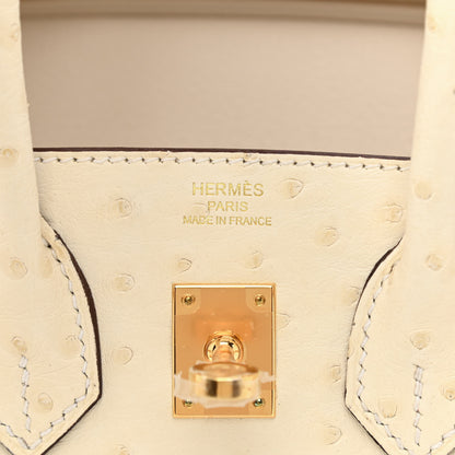 Hermes Ostrich Birkin 25 Nata 6 of 11