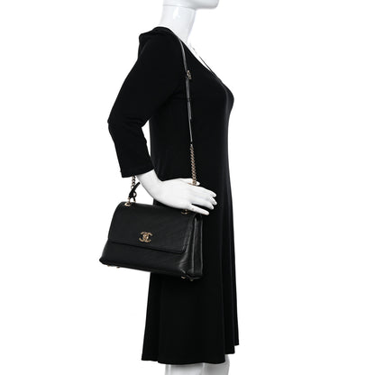 Chanel Grained Calfskin Small Chevron Chic Top Handle Flap Black 2 of 10