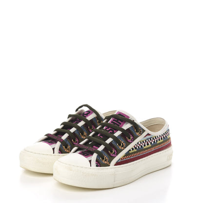 Christian Dior Canvas Ethnic Embroidered Womens Walk'N'Dior Low Top Sneakers 36.5 Fuchsia 3 of 11