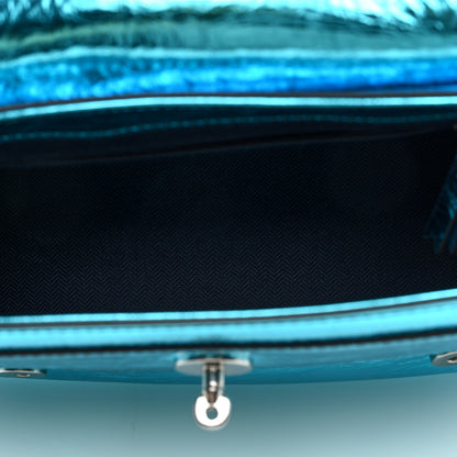 Mulberry Metallic Crinkled Calfskin Mini Alexa Portobello Blue 5 of 9