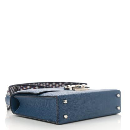 Hermes Chevre Mysore Mini Verrou Large Strap Bag Deep Blue 4 of 12