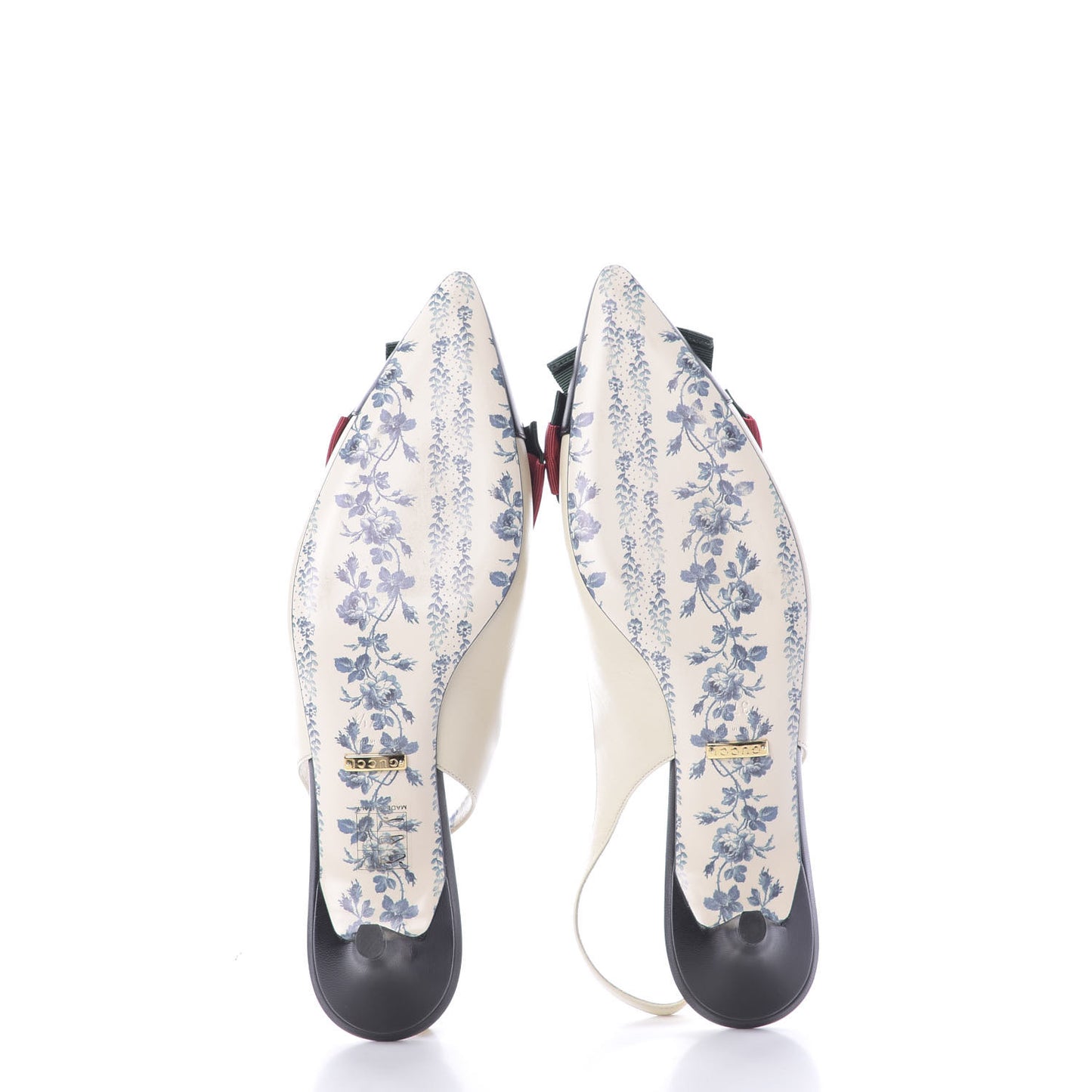 Malaga Kid Web Bow Jane Low Heel Slingback Pumps 37.5 Off White