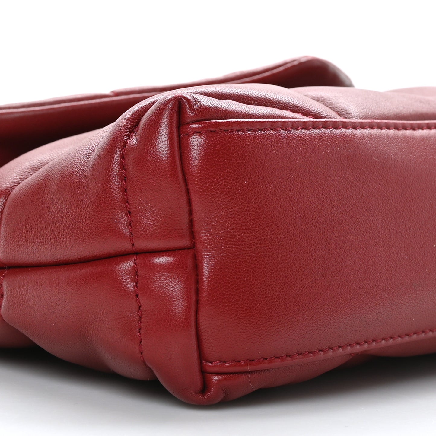 Lambskin Quilted Toy Loulou Puffer Monogram Chain Satchel Red