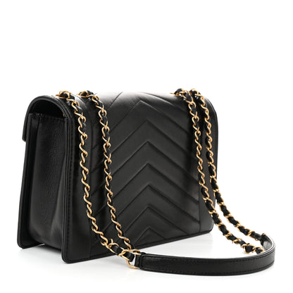 Chanel Lambskin Reversed Chevron Quilted Flap Black 3 of 11
