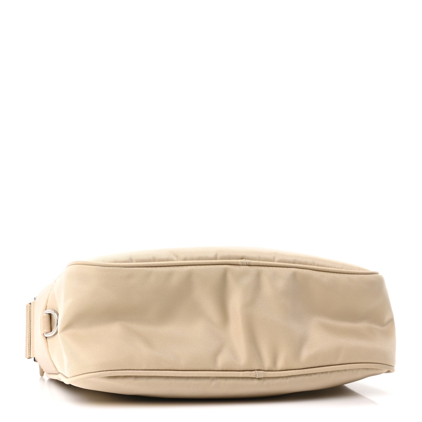 Re-Nylon Vela Saffiano Double Zip Shoulder Bag Beige