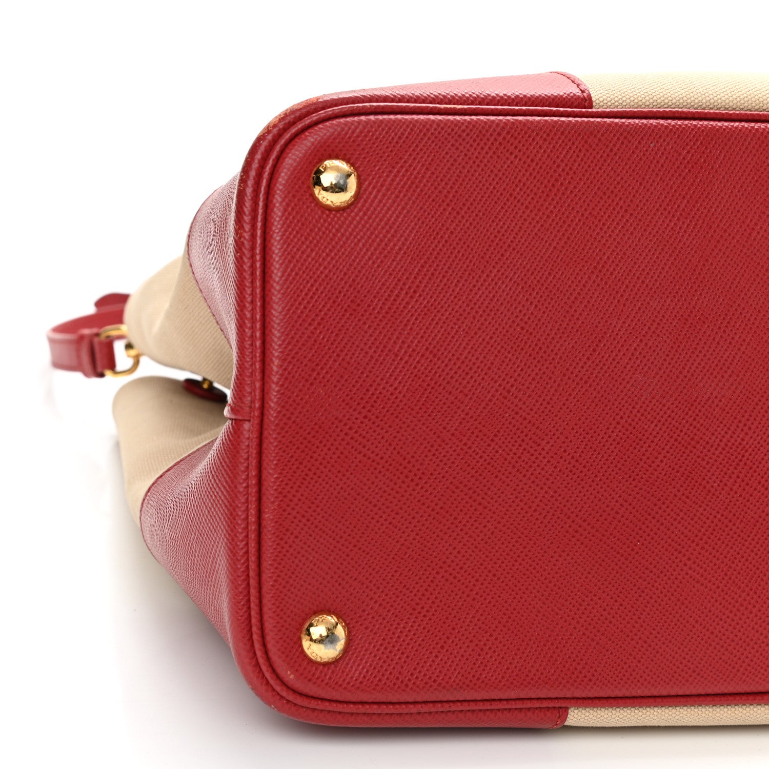 Prada Canapa Saffiano Large Double Bag Corda Fuoco 8 of 10