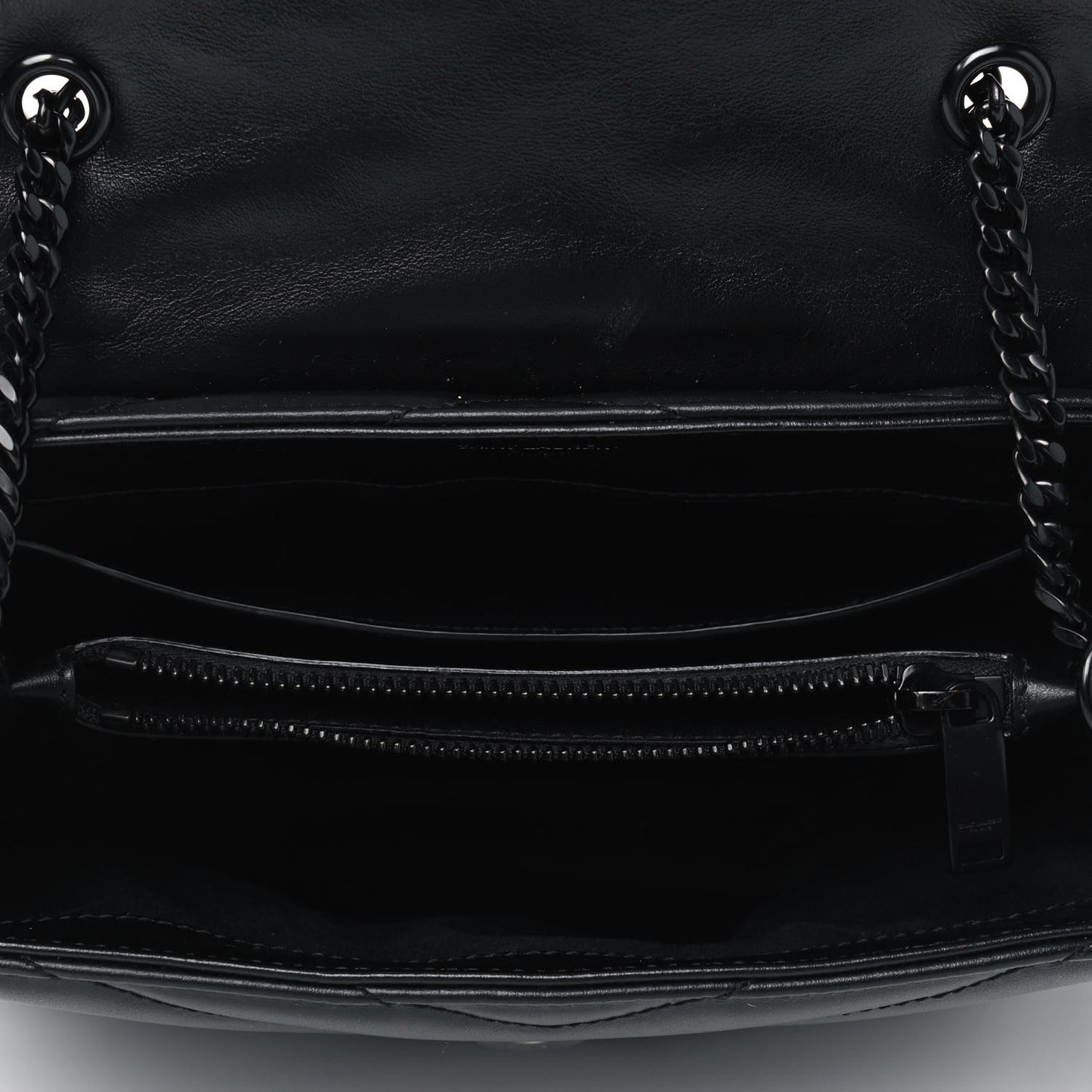 Calfskin Y Quilted Monogram Small Loulou Chain Satchel Black