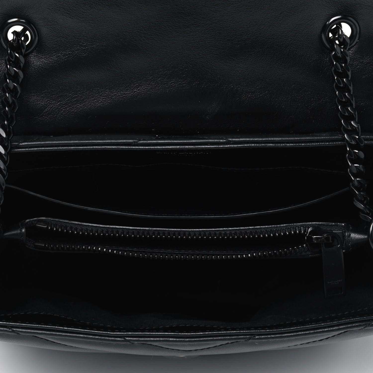 Saint Laurent Calfskin Y Quilted Monogram Small Loulou Chain Satchel Black 4 of 4