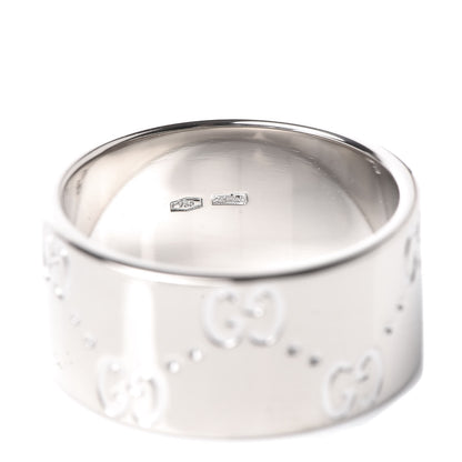 Gucci 18K White Gold 9mm Icon Band Ring 53 6.25 5 of 6