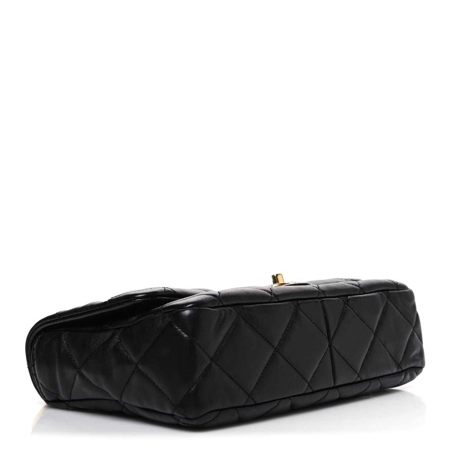 Lambskin Quilted Large CC Funky Town Flap Black