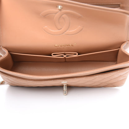 Chanel Caviar Quilted Medium Double Flap Beige 5 of 10
