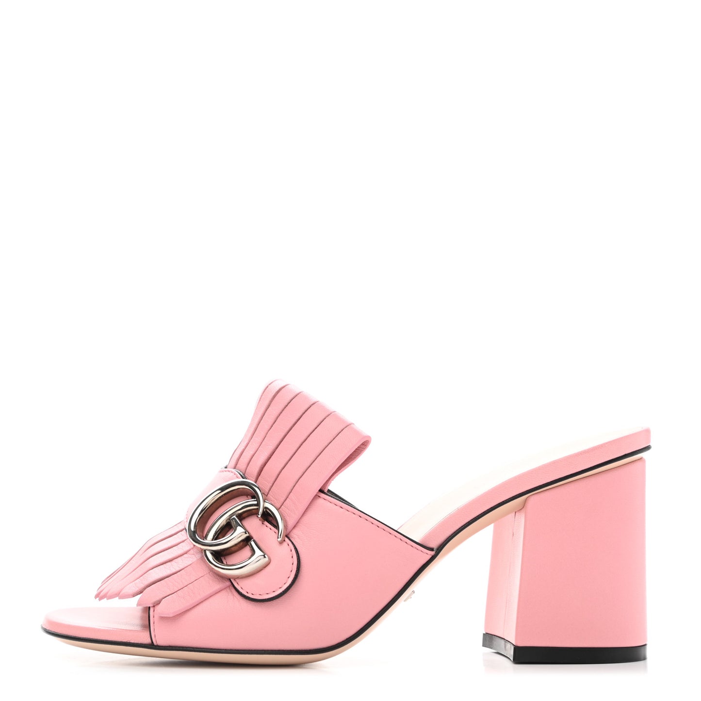 Malaga Kid GG Marmont Fringe 75mm Slide Sandals 36.5 Wild Rose