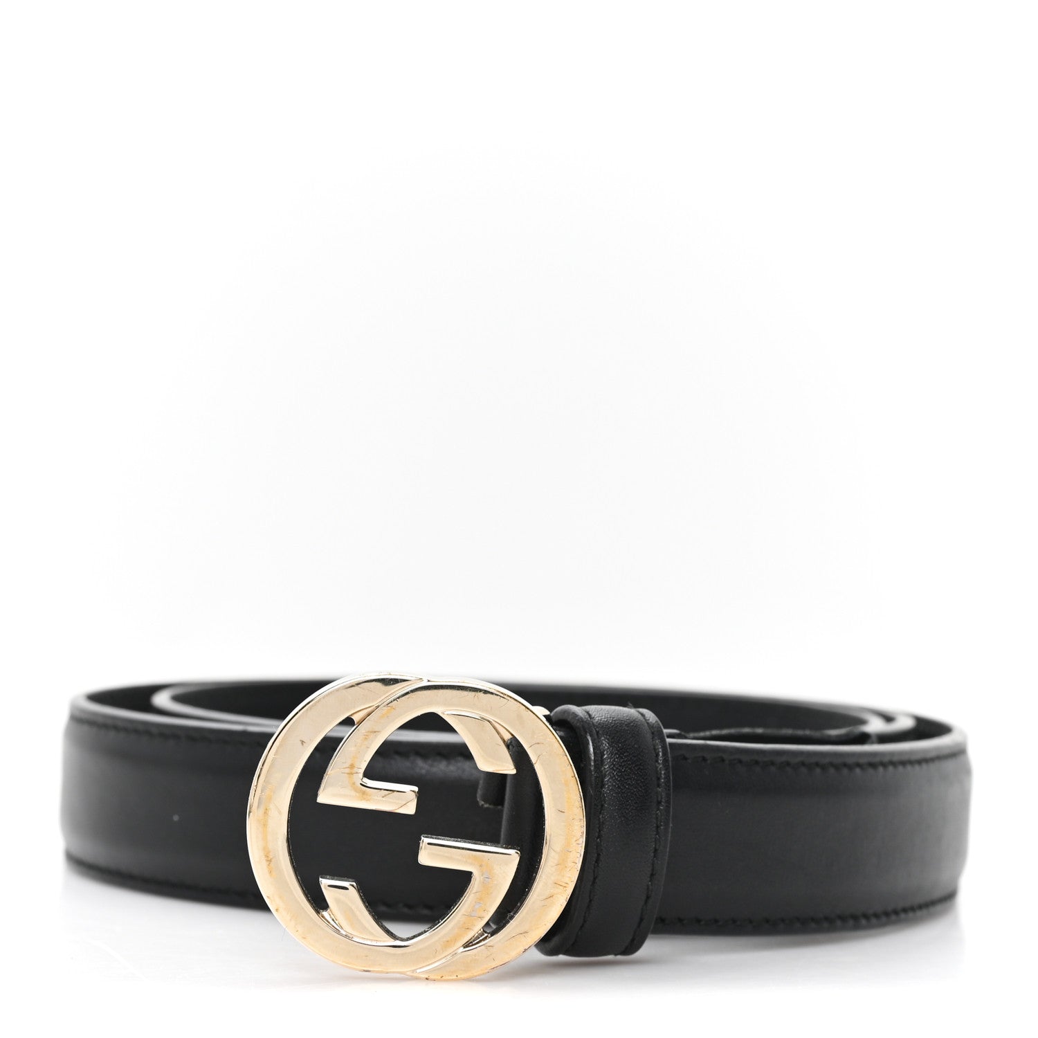 Gucci Moon Calfskin Interlocking G 25mm Belt 85 34 Black 1 of 4