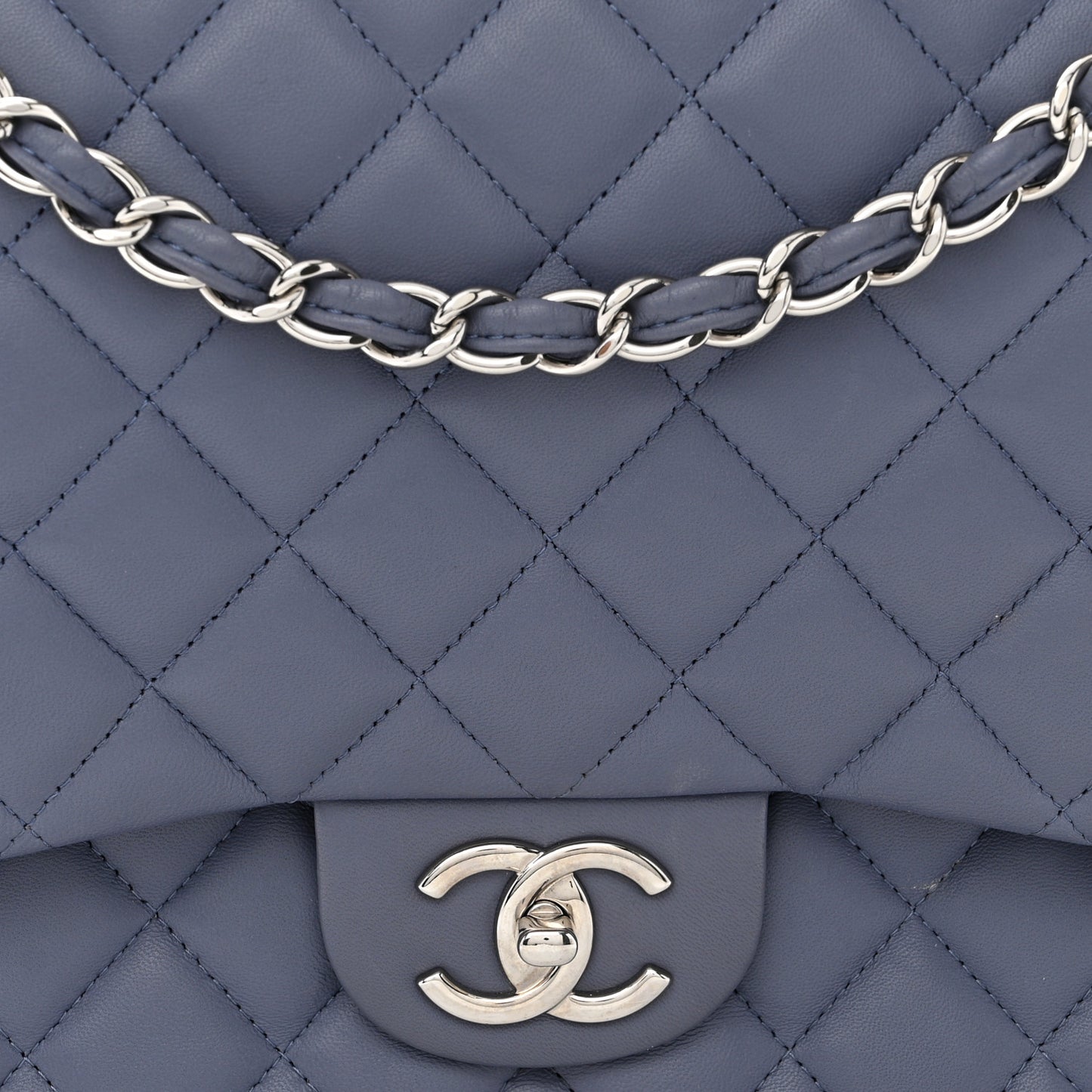 Lambskin Quilted Maxi Double Flap Light Purple