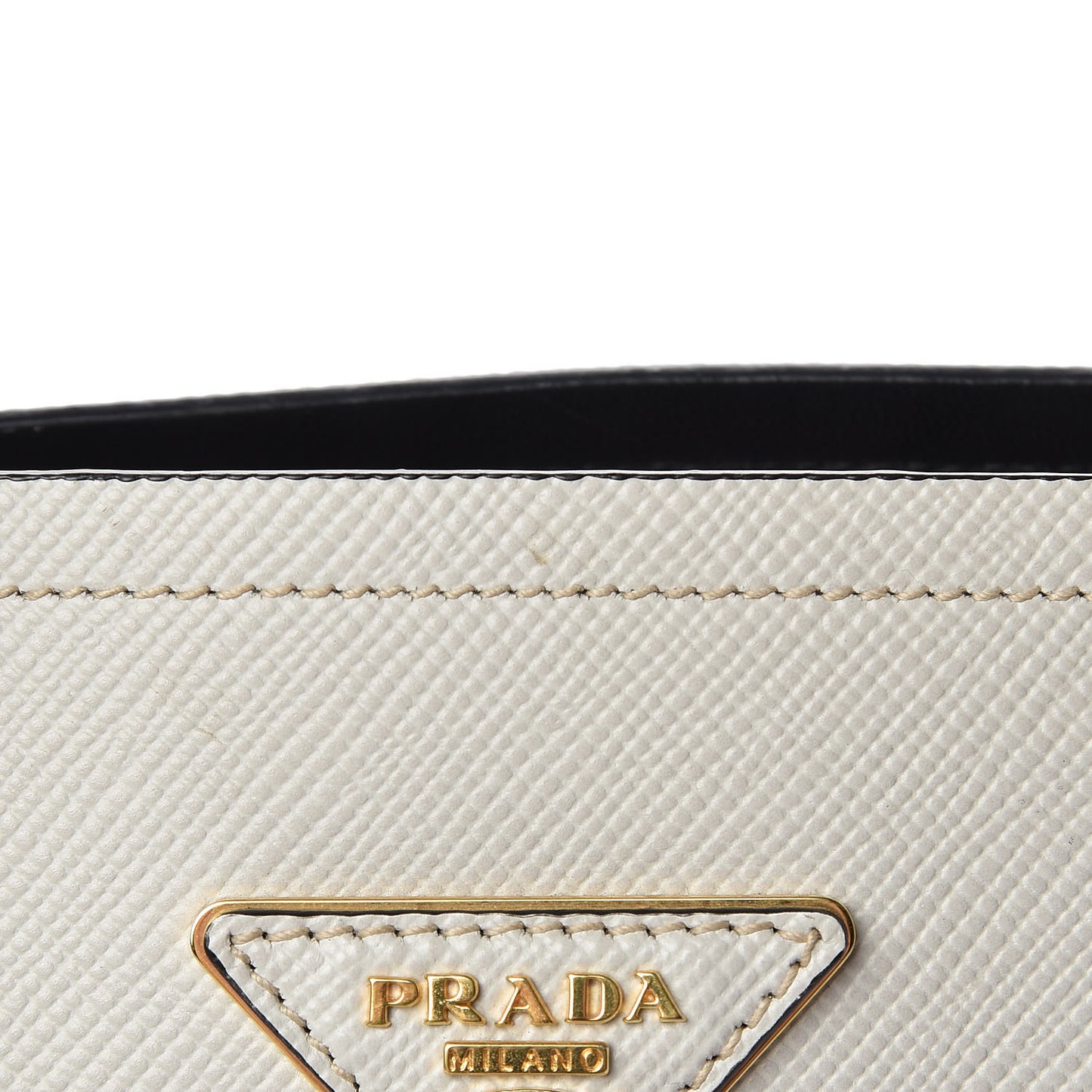 Saffiano Cuir Medium Double Bag Talco Black
