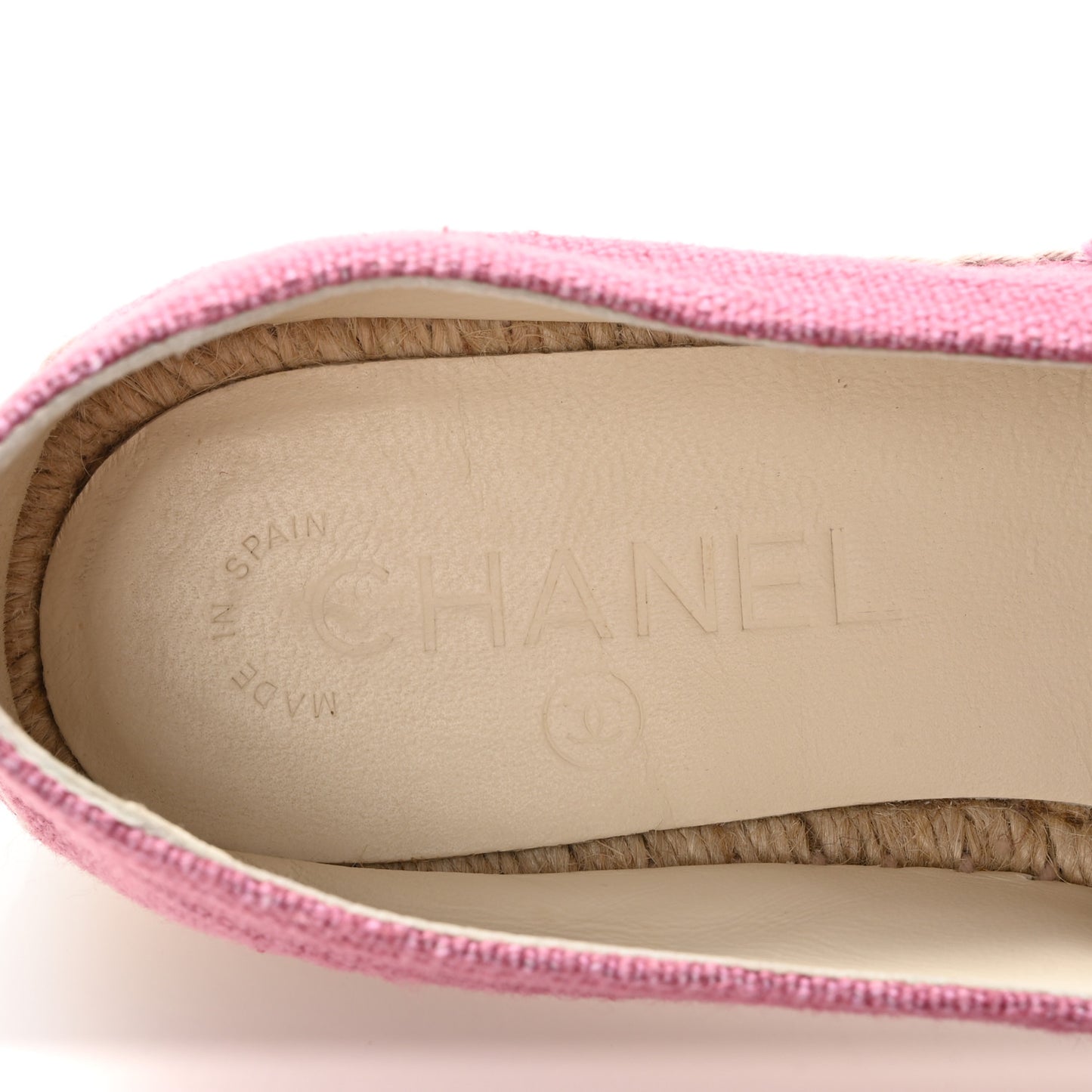 Linen CC Espadrilles 36 Pink Black