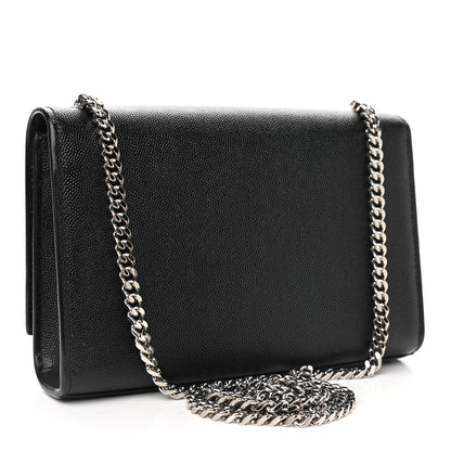 Saint Laurent Grain De Poudre Small Monogram Kate Satchel Black 3 of 8