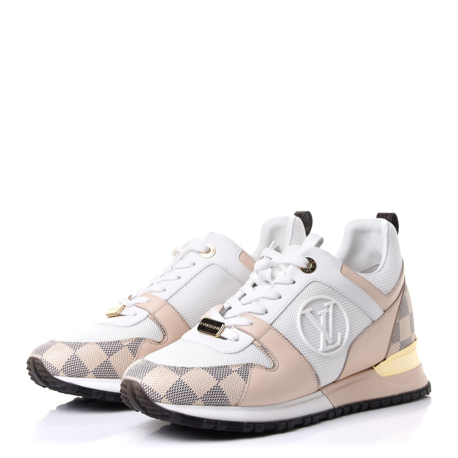 Louis Vuitton Calfskin Damier Azur Run Away Sneakers 38 White 3 of 11