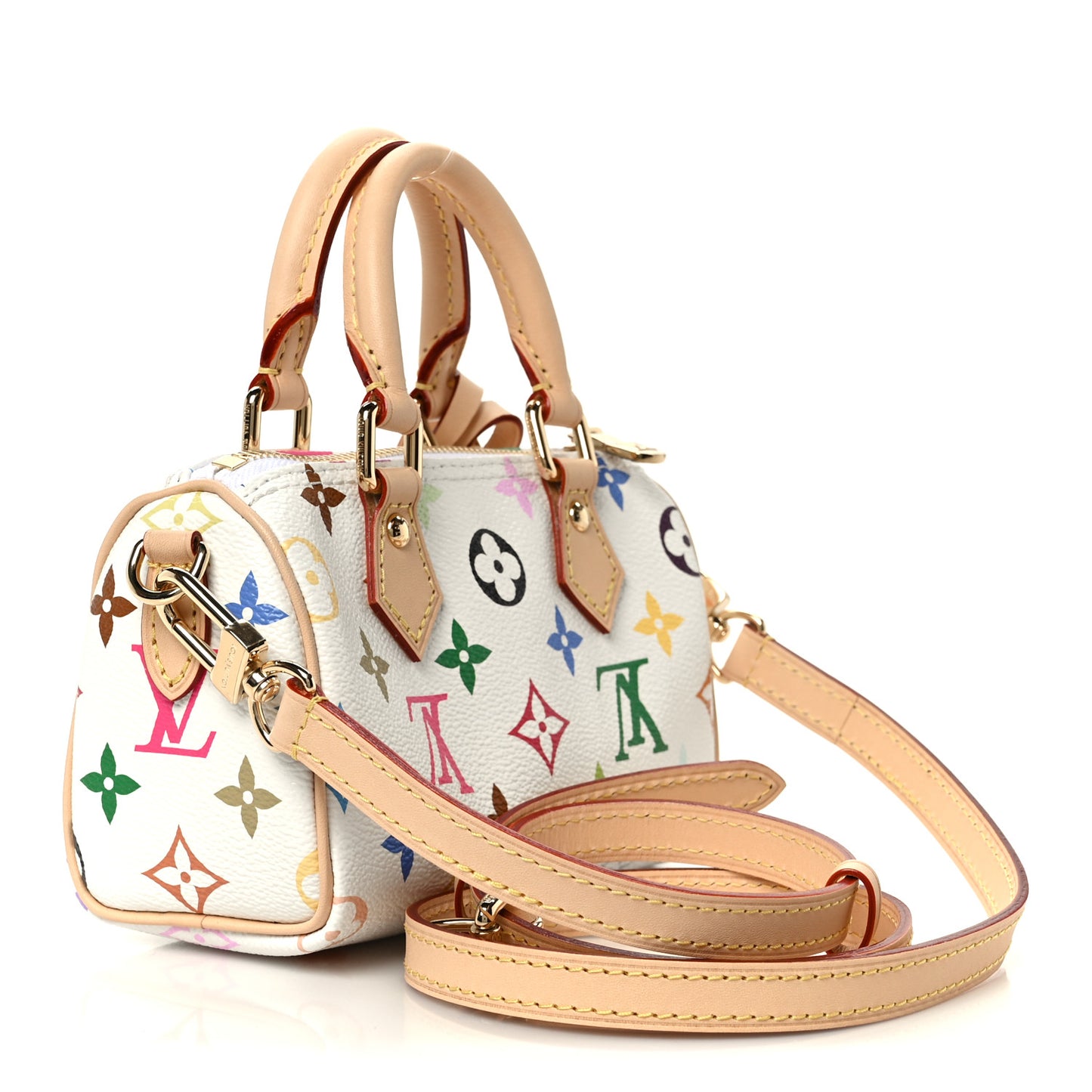 LV X TM Monogram Multicolor Nano Speedy White White