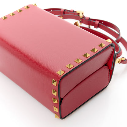 Valentino Garavani Grainy Calfskin Rockstud Alcove Box Top-Handle Bag Rouge Pur 10 of 11