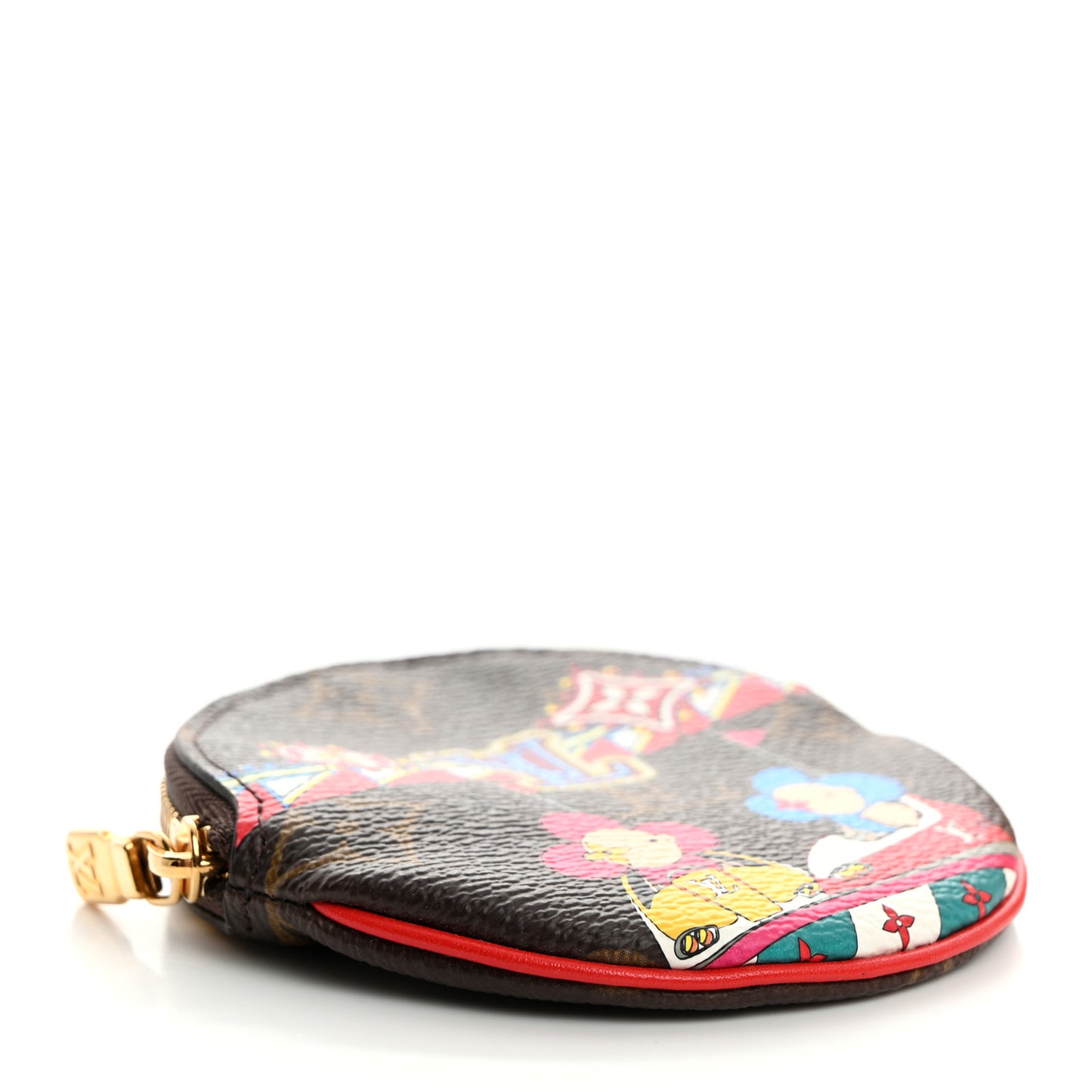 Monogram 2020 Christmas Animation Bumper Cars Round Coin Purse Coquelicot