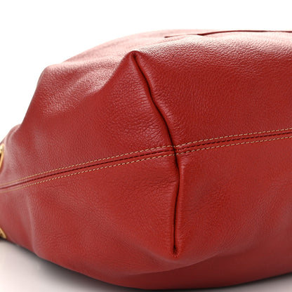 Chanel Grained Calfskin CC Drawstring Bucket Bag Red 10 of 12