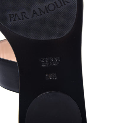Gucci Calfskin GG Marmont Thong Sandals 36.5 Black 9 of 10
