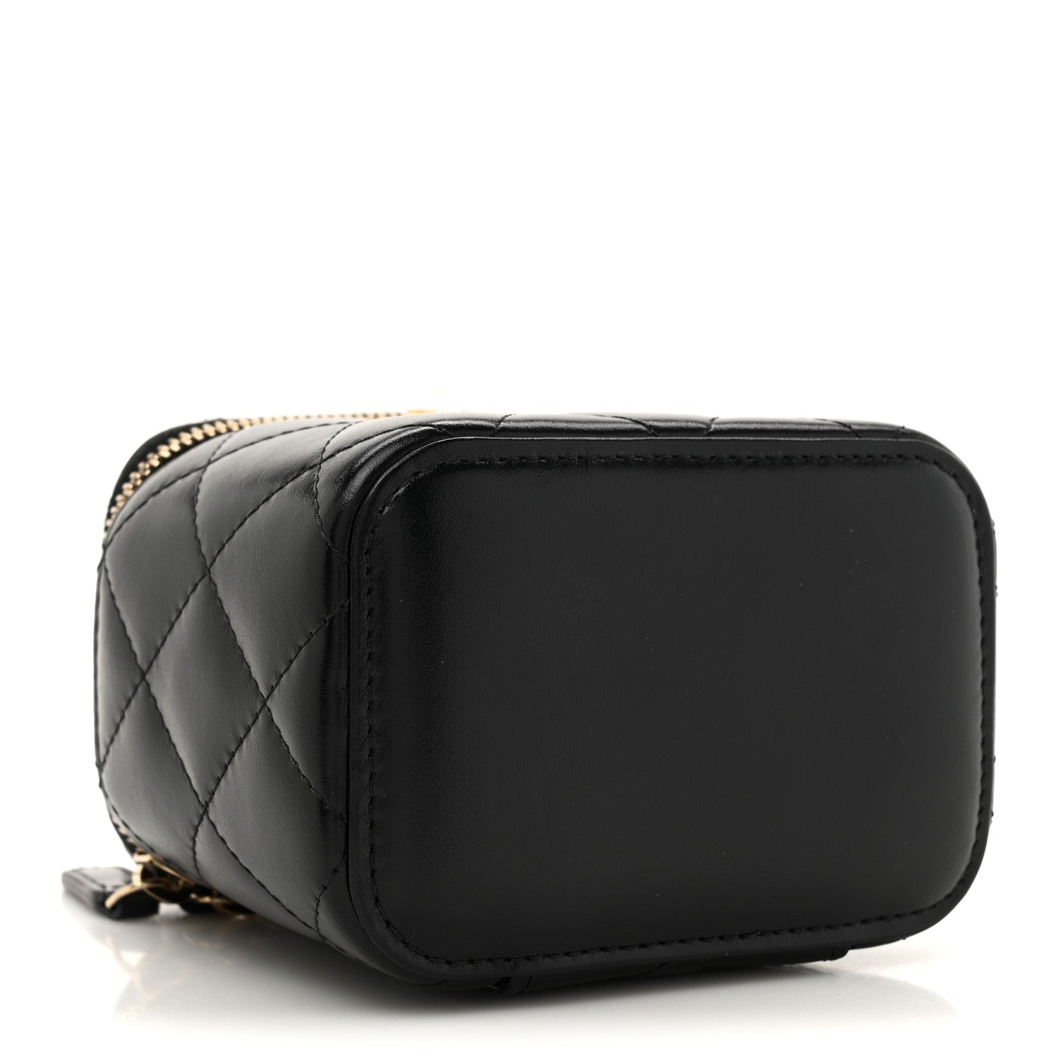Chanel Calfskin Quilted Mini Perfect Fit Vanity Case With Chain Black 4 of 11