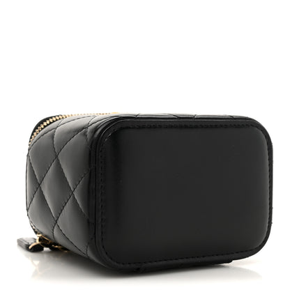 Chanel Calfskin Quilted Mini Perfect Fit Vanity Case With Chain Black 4 of 11