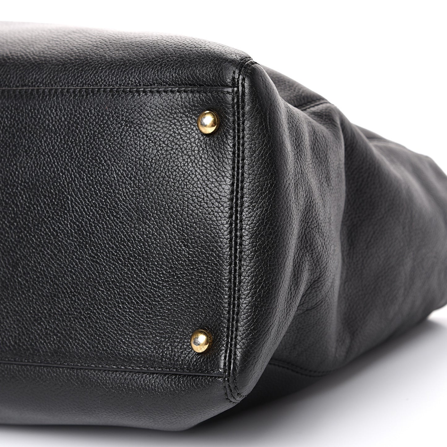 Calfskin Cerf Executive Shopper Tote Black