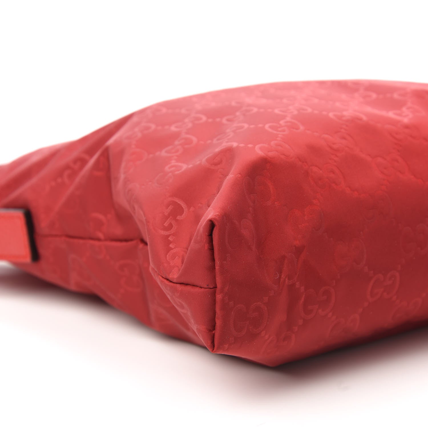 Gucci Nylon Monogram Dollar Calfskin Flat Messenger Bag Vibrant Red 6 of 10