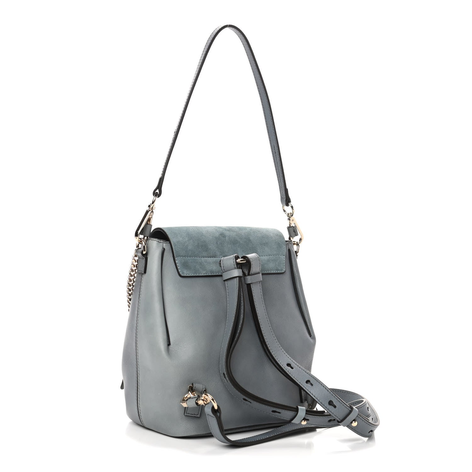 Chloe Suede Calfskin Small Faye Backpack Cloudy Blue 2 of 4