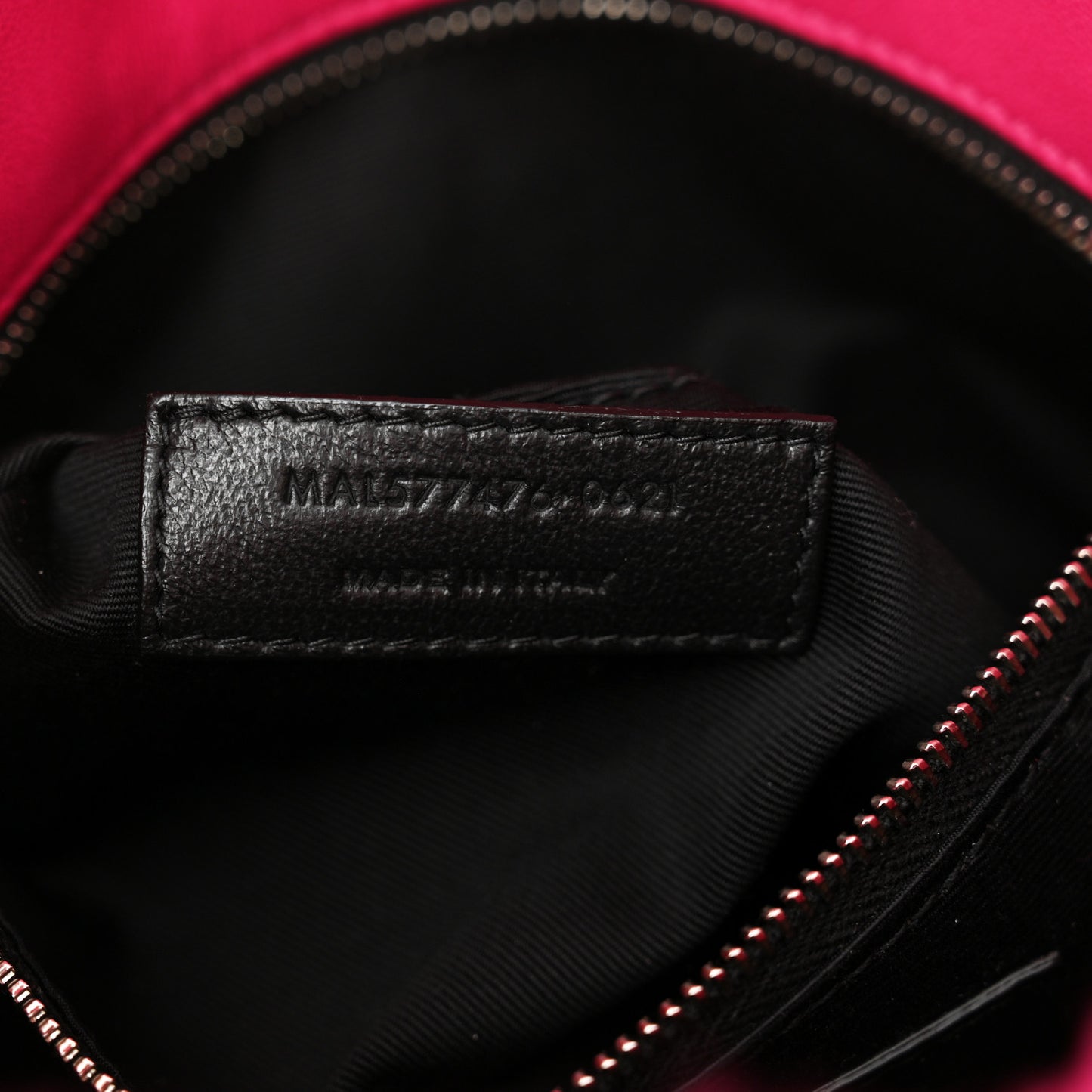 Merino Shearling Lambskin Quilted Small Loulou Puffer Monogram Chain Satchel Fuchsia