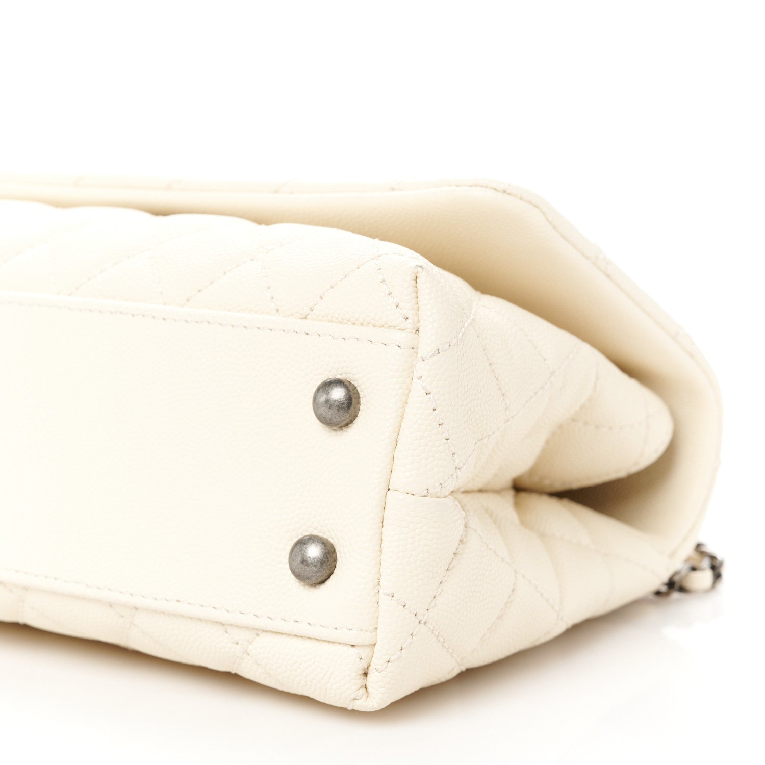 Chanel Caviar Lizard Quilted Mini Coco Handle Flap White 12 of 12