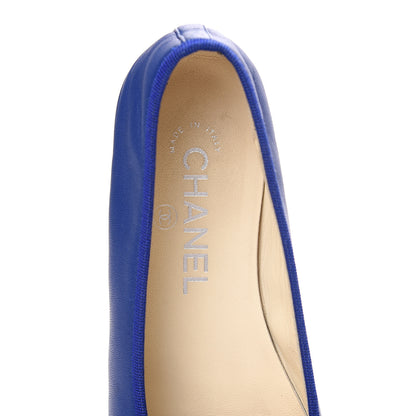 Chanel Calfskin CC Cap Toe Ballerina Flats 36 Blue 6 of 8