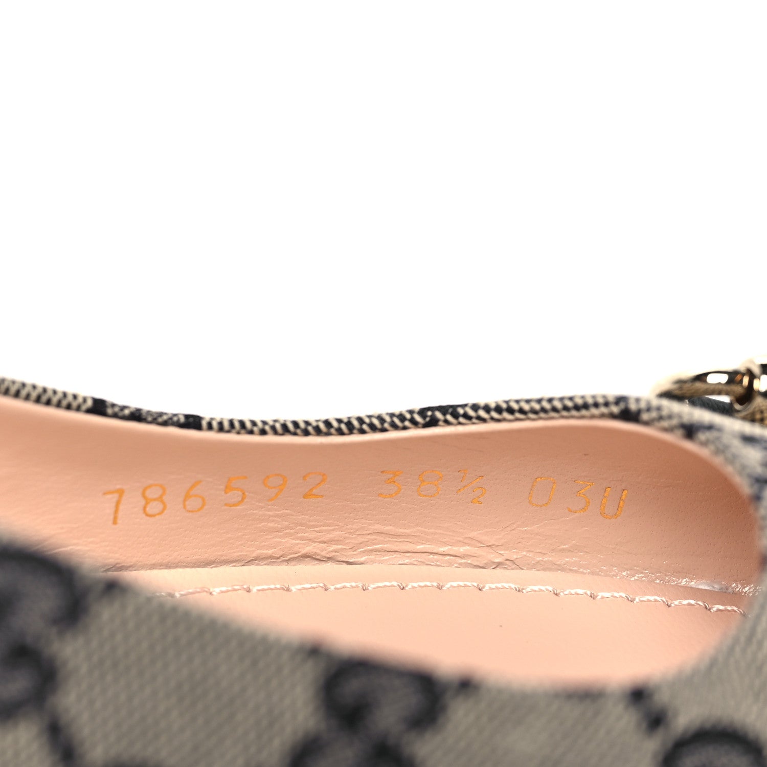 Gucci Monogram Horsebit Womens Slingback Ballet Flat 38.5 Beige Blue 9 of 10