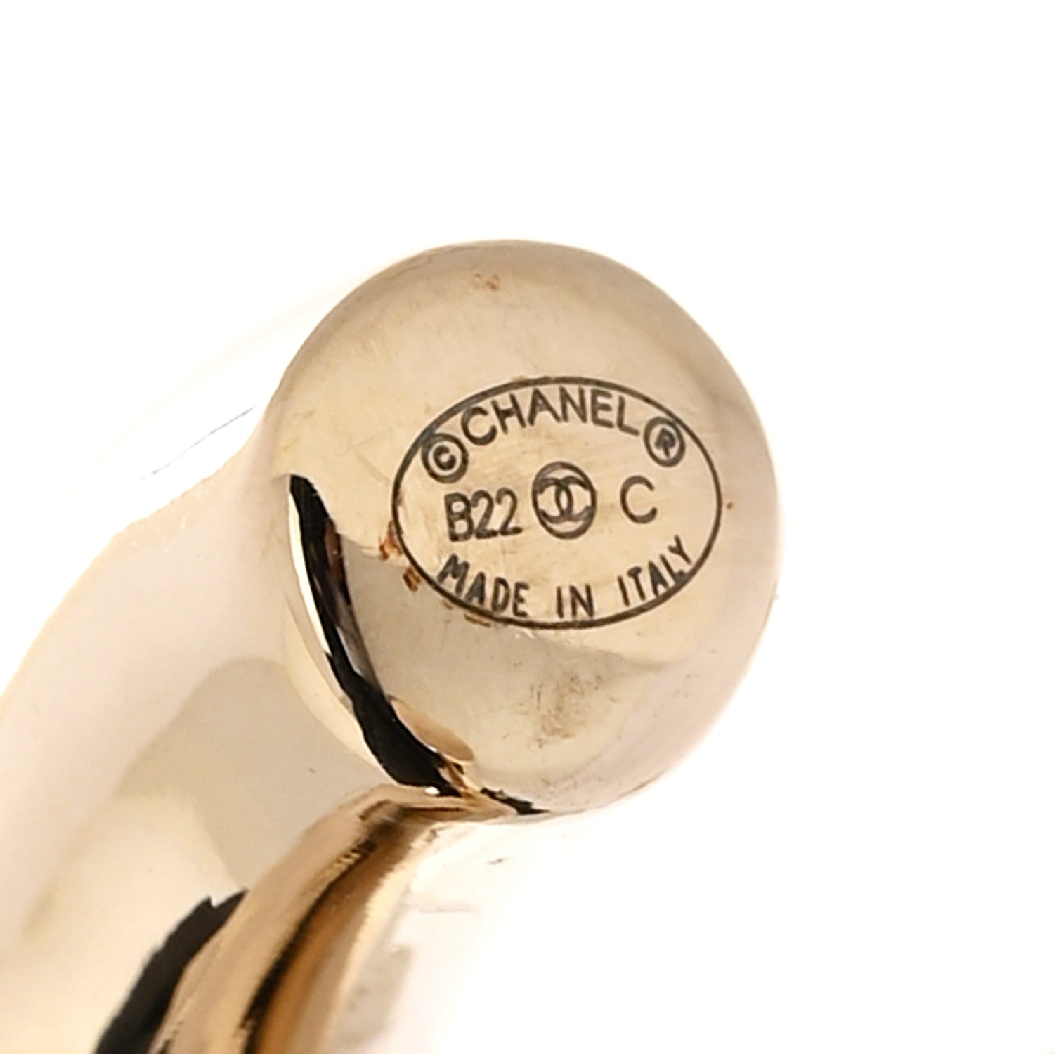 Chanel Metal Large CC Earrings Light Gold 4 of 5