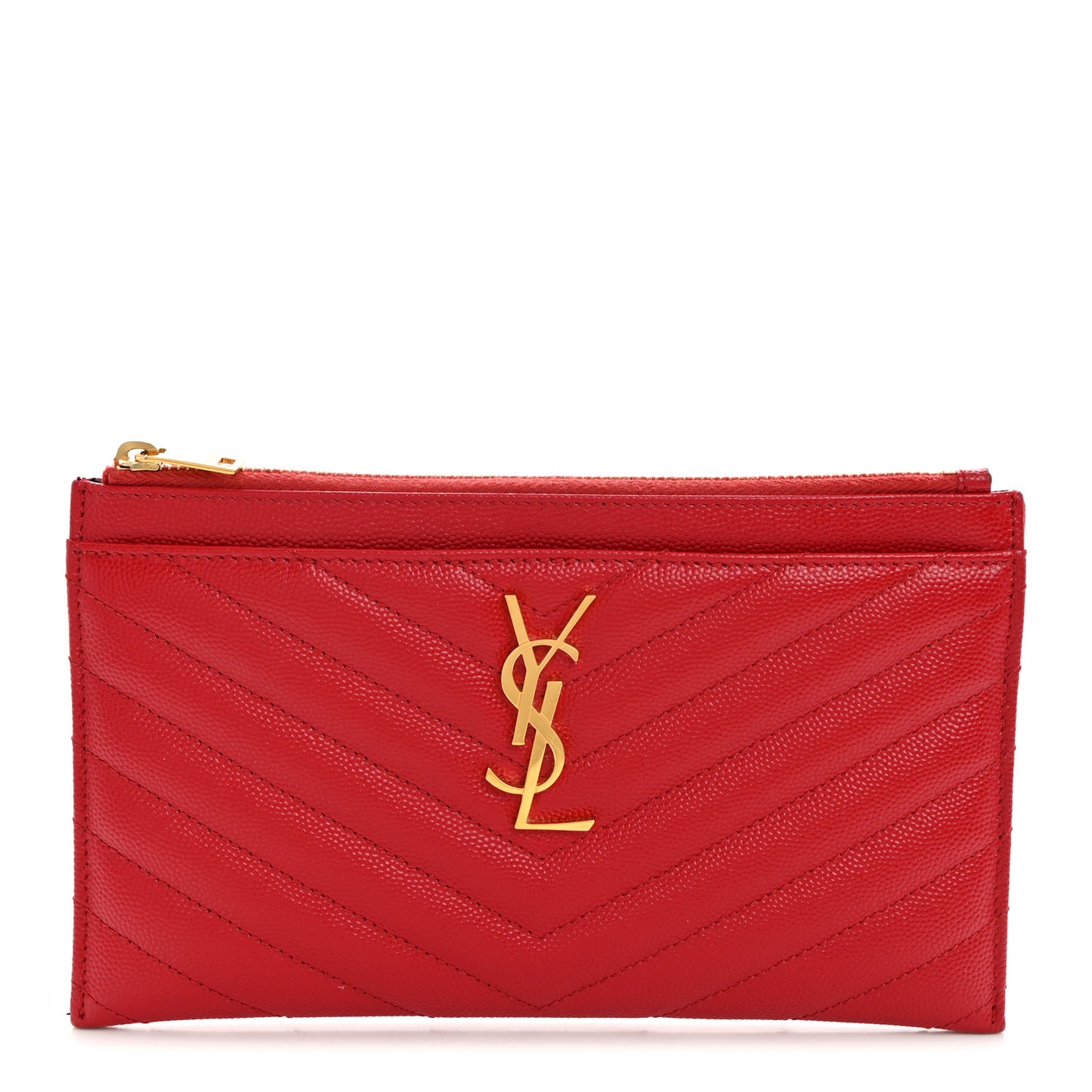 Grain De Poudre Chevron Monogram Bill Pouch Rouge Eros